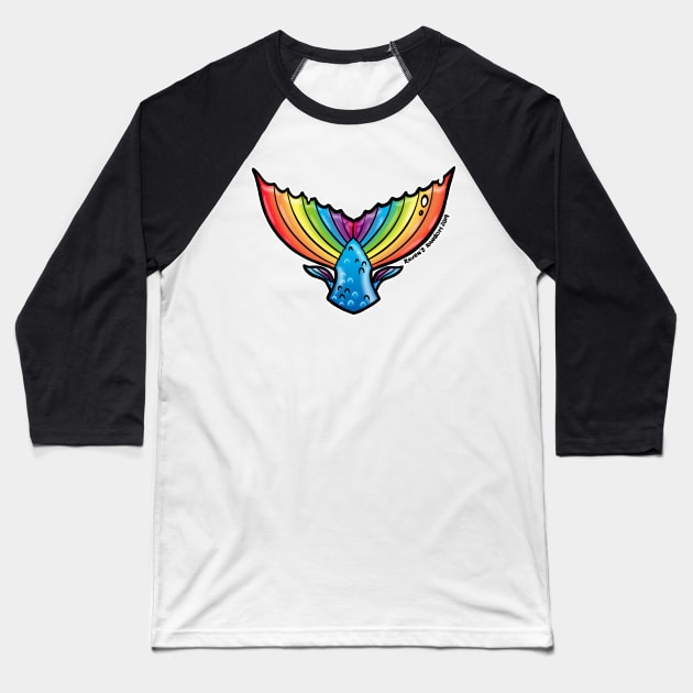 Rainbow Mermaid Tail Baseball T-Shirt by Raven's Random